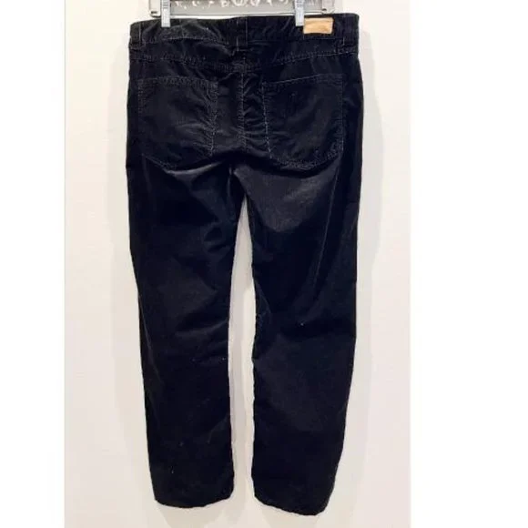 ISABEL MARANT BLACK CORDUROY STRAIGHT LEG PANTS - Picture 2 of 5